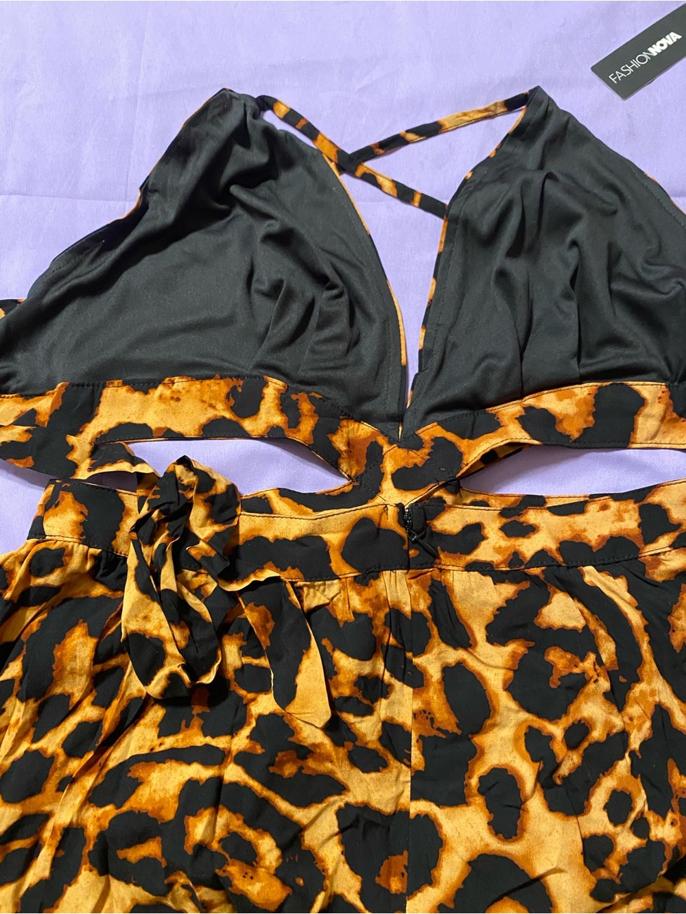 Fashion Nova Leopard Print Maxi Dress in Brown and Black - Picture 4 of 4